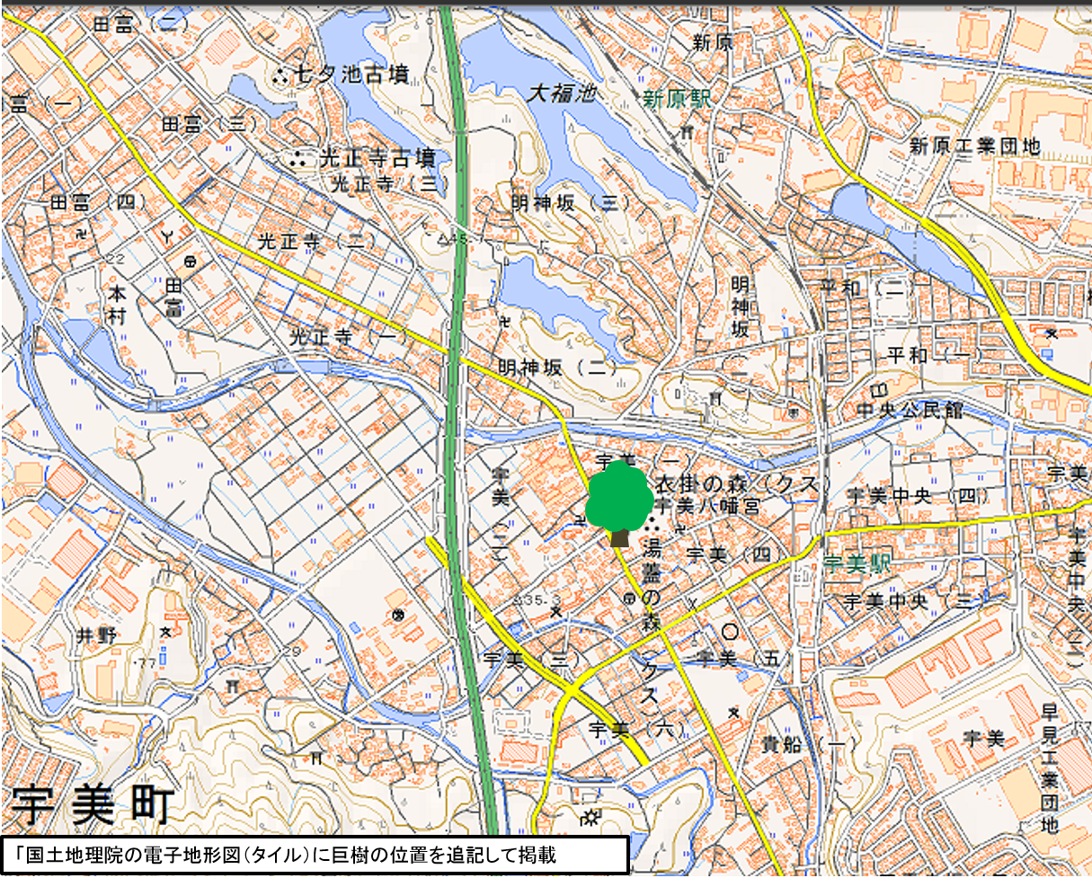 宇美八幡宮の地図